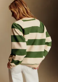 Sweat-Shirt Café De Paris Brodé - Crème / Vert — view 4