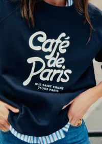 Sweat-Shirt Cafe De Paris - Marine / Ecru — view 2