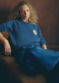 Sweat-Shirt Coeur - Sézane x Antoinette Poisson - Bleu Paon — view 3