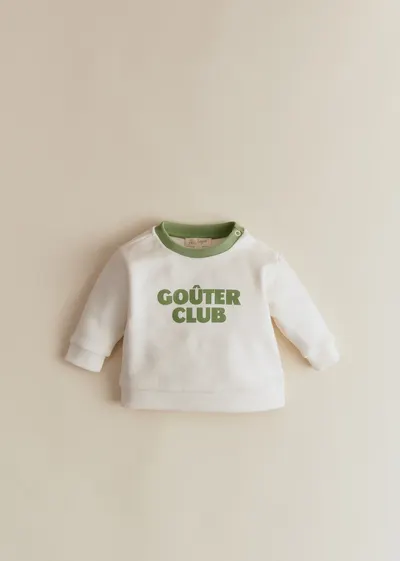 Sweat-Shirt Goûter club - Ecru / Vert