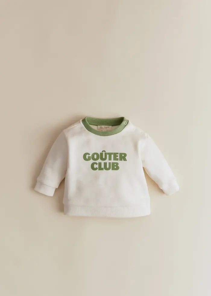 Sweat-Shirt Goûter club - Ecru / Vert