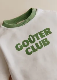 Sweat-Shirt Goûter club - Ecru / Vert — view 2