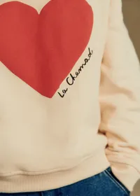 Sweat-Shirt La Chamade - Crème / Rouge — view 2