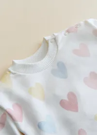 Sweat-Shirt Lary - Ecru / Coeur Pastel — view 3