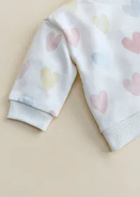 Sweat-Shirt Lary - Ecru / Coeur Pastel — view 4