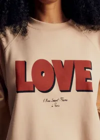 Sweat-Shirt Love - Crème / Rouge — view 2