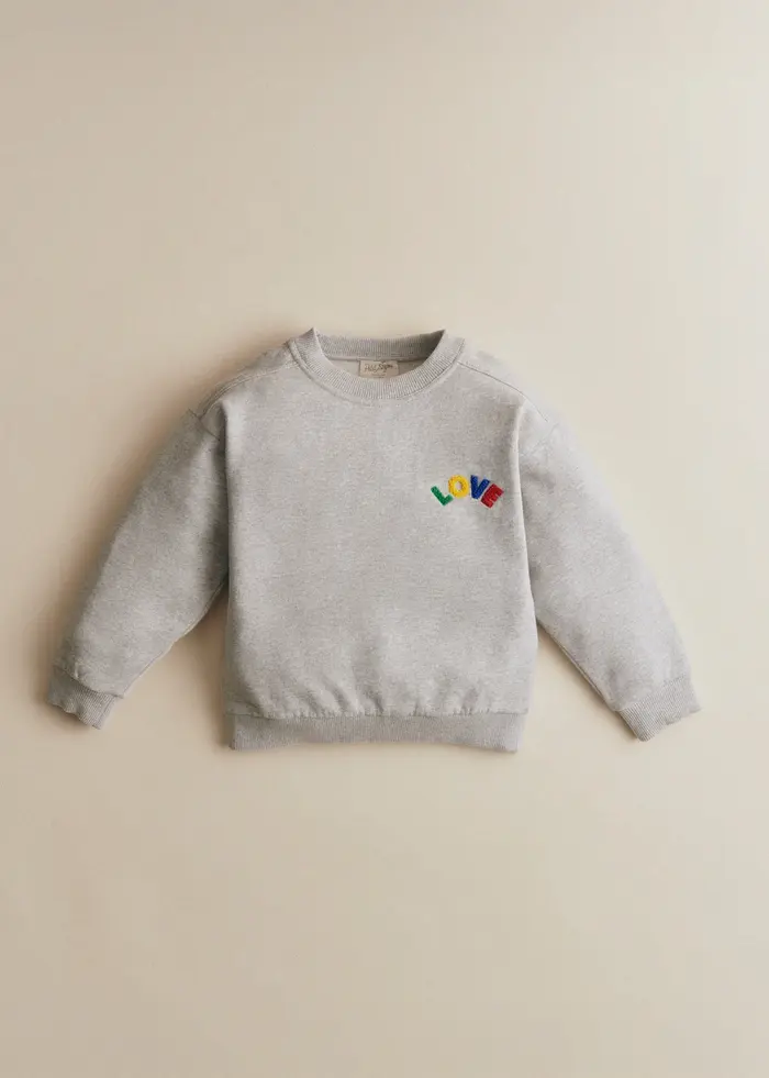Sweat-Shirt Love - Gris Chiné / Multico