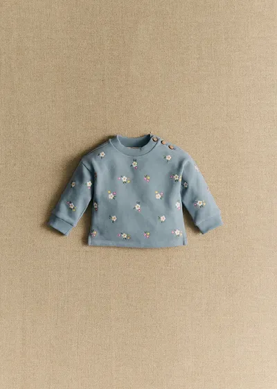 Sweat-Shirt Lulu - Bleu vintage / Broderie Altea