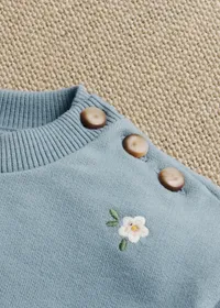 Sweat-Shirt Lulu - Bleu vintage / Broderie Altea — view 3