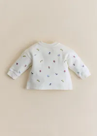 Sweat-Shirt Lulu - Ecru / Broderie Champ de fleurs — view 2