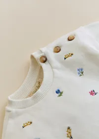 Sweat-Shirt Lulu - Ecru / Broderie Champ de fleurs — view 3