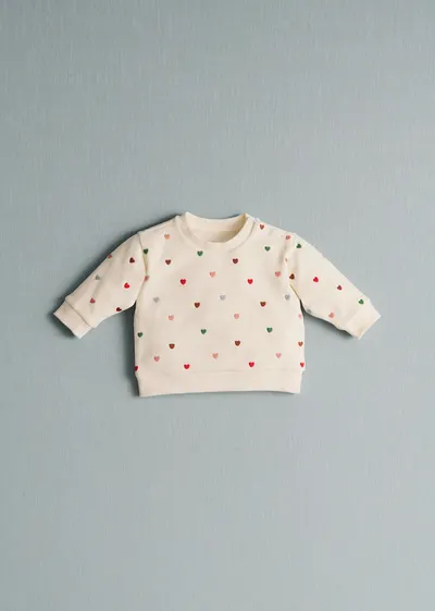 Sweat-Shirt Marceau - Ecru / Coeurs Multico