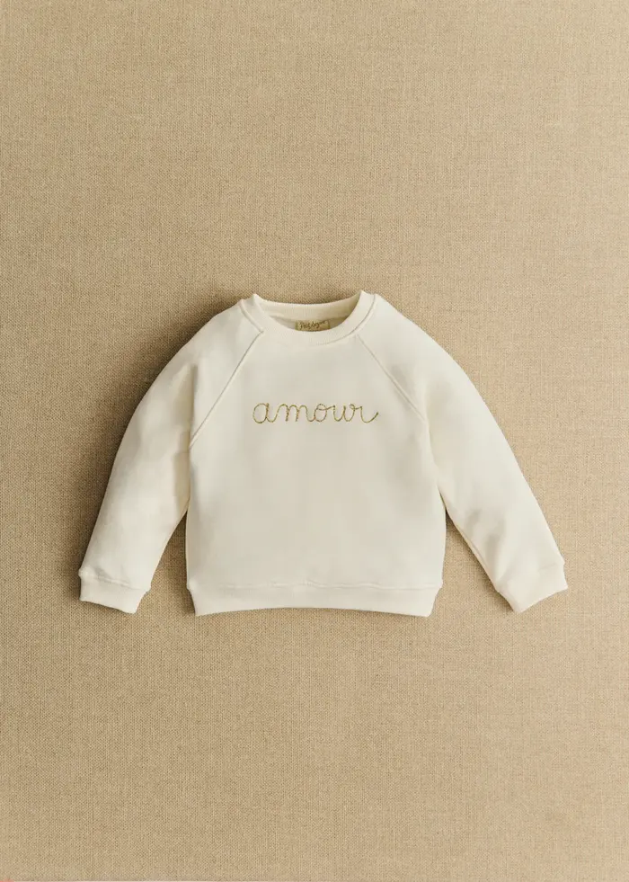 Sweat-Shirt Tommy Amour - Ecru/Doré