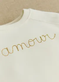 Sweat-Shirt Tommy Amour - Ecru/Doré — view 2