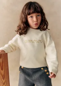 Sweat-Shirt Tommy Amour - Ecru/Doré — view 3