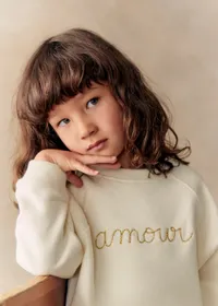 Sweat-Shirt Tommy Amour - Ecru/Doré — view 4