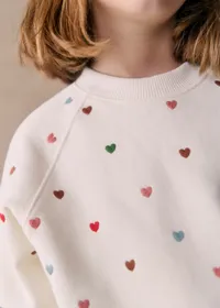 Sweat-Shirt Tommy - Ecru / Coeurs Multico — view 2