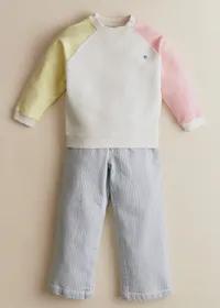 Sweat-Shirt Tommy - Ecru / Rose pastel / Jaune citron — view 3