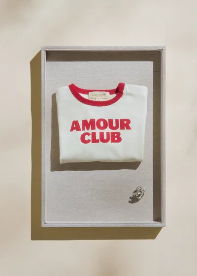 T-Shirt Amour club - Ecru / Rouge