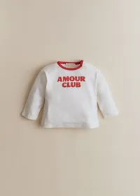 T-Shirt Amour club - Ecru / Rouge — view 2