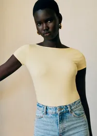 T-Shirt Anissa - Jaune Pastel — view 2