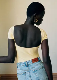 T-Shirt Anissa - Jaune Pastel — view 3