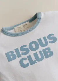 T-Shirt Bisous club - Ecru / bleu vintage — view 2