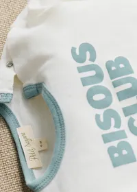 T-Shirt Bisous club - Ecru / bleu vintage — view 4
