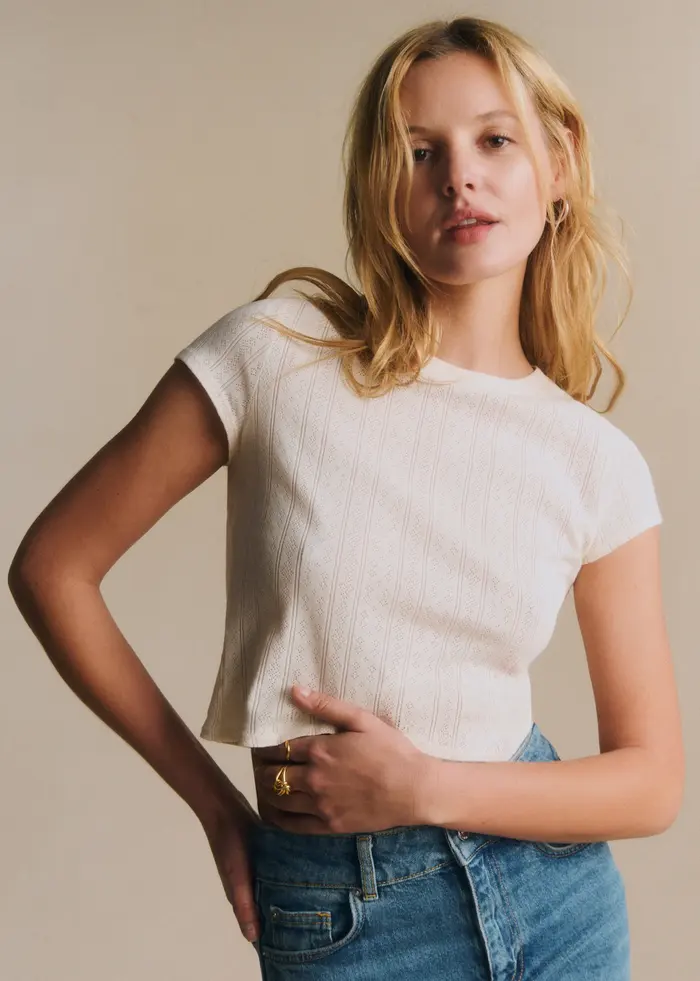T-Shirt Camil - Pointelle Crème