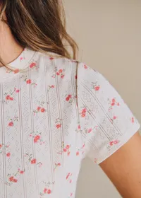 T-Shirt Camil - Pointelle Imprimé Flora — view 2