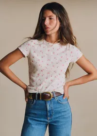 T-Shirt Camil - Pointelle Imprimé Flora — view 3