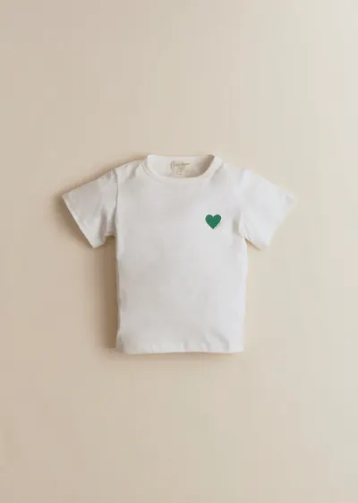 T-Shirt Coeur Chamade - Ecru / Vert