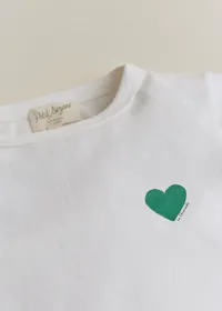 T-Shirt Coeur Chamade - Ecru / Vert — view 2