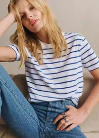 T-Shirt Conrad - Blanc / Bleu Vif — view 3