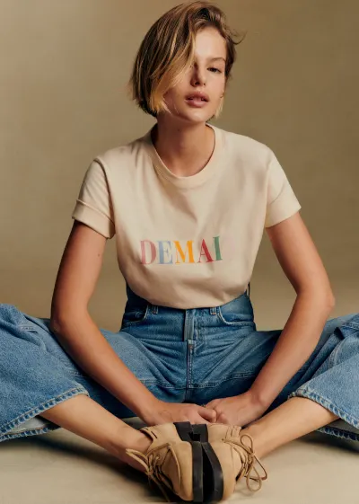 T-Shirt Demain - Crème / Multico