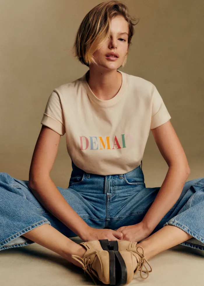 T-Shirt Demain - Crème / Multico