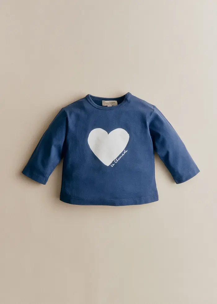 T-Shirt La chamade - Bleu indigo / Ecru
