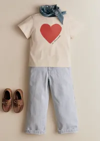 T-Shirt La Chamade - Crème / Rouge — view 2