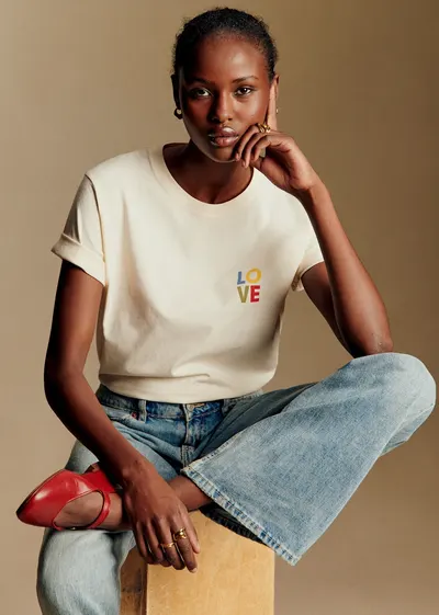 T-Shirt Love - Sézane x Gustave Roussy - Ficelle / Multicolore