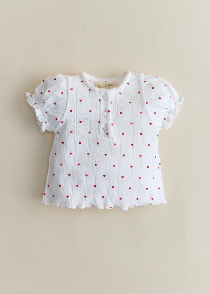 T-Shirt Simone - Imprimé Coeur Rouge