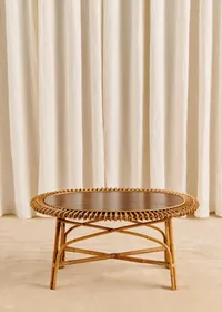Table basse vintage en rotin dans le goût de Janine Abraham - Rotin — view 2