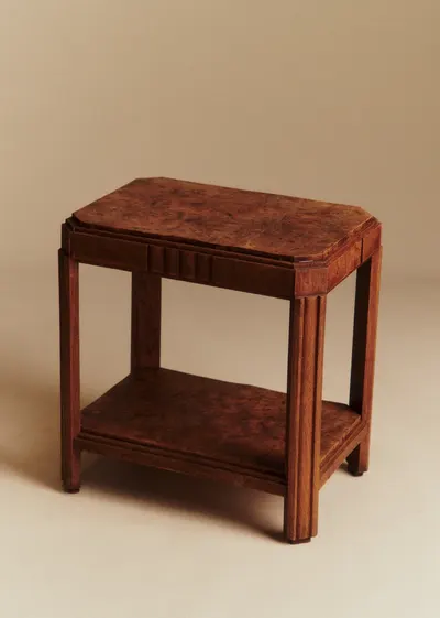 Table d'appoint en loupe d'orme - Loupe d'orme