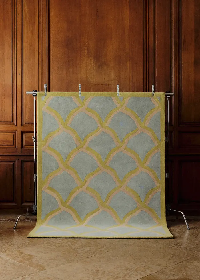 Tapis Legato - 200x300cm - Bleu orage, Olive et Beige