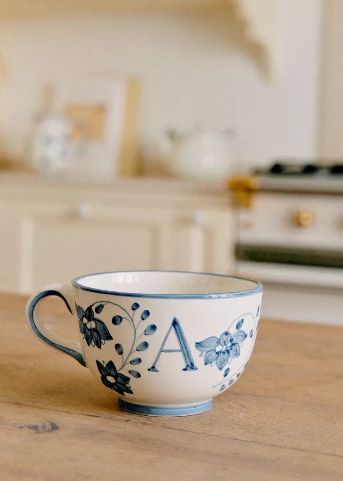 Tasse Poème - Bleu orage - Lettre A