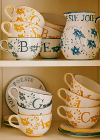 Tasse Poème - Bleu orage - Lettre F — view 3