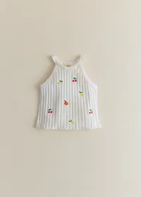 Top Abbie - Ecru / Broderie Fruit — view 2
