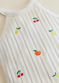 Top Abbie - Ecru / Broderie Fruit — view 3