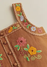 Top Paloma - Broderie Contrastée Fond Marron — view 5