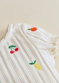 Top Simona - Ecru / Broderie Fruit — view 4
