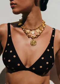 Triangle Éclat - Pois Beige Fond Noir — view 3
